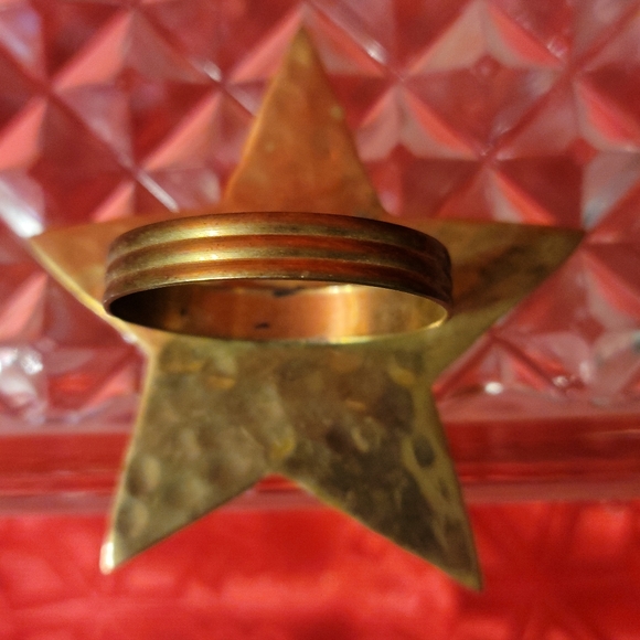 Star Brass Napkin Ring Holders W/some Patina Mid-century Set Of 4 Vintage - Picture 3 of 7